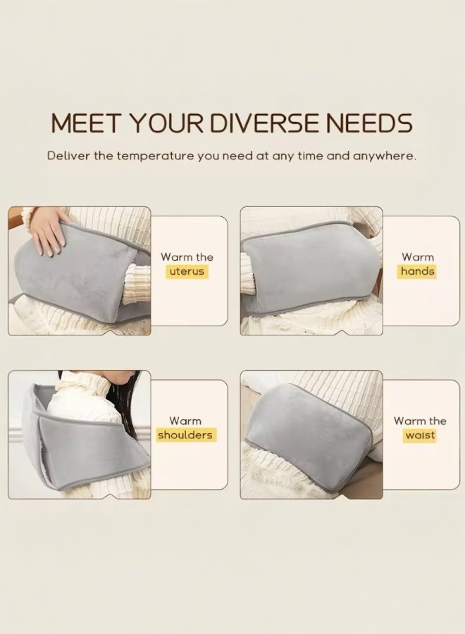 Breeze & Ripples™ Set of 1pc electric rechargeable heating water bag soft fleece cover for pain relief advanced leak proof technology fast heating with 1 pc belt for pain relief - Image 4
